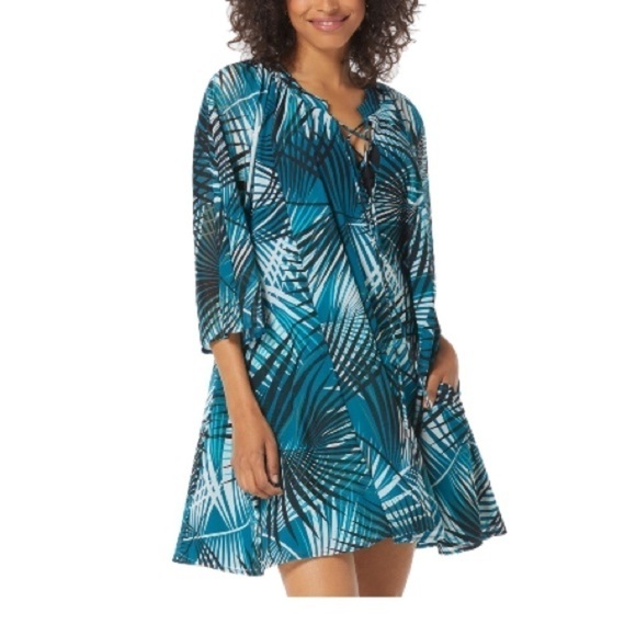 CoCo Reef Wanderlust Cover Up Dress Womens Cover up Dress M teal multi - Picture 1 of 11